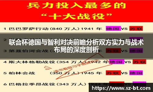 联合杯德国与智利对决前瞻分析双方实力与战术布局的深度剖析